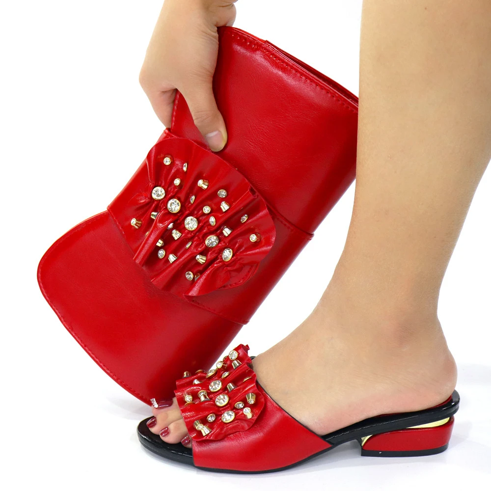 Doershow sapatos italianos e vermelhos com bolsas, conjunto feminino de  sapatos e bolsas africanas para o verão e festa de formatura! HOT1 2|Sapatos  femininos| - AliExpress