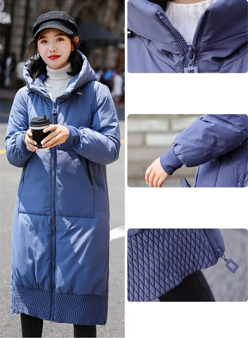 Plus size Down cotton Jacket Winter Down Jackets Women long Casual Warm Cotton Jackets Women's Hooded Parkas Overcoat 5XL FF1173