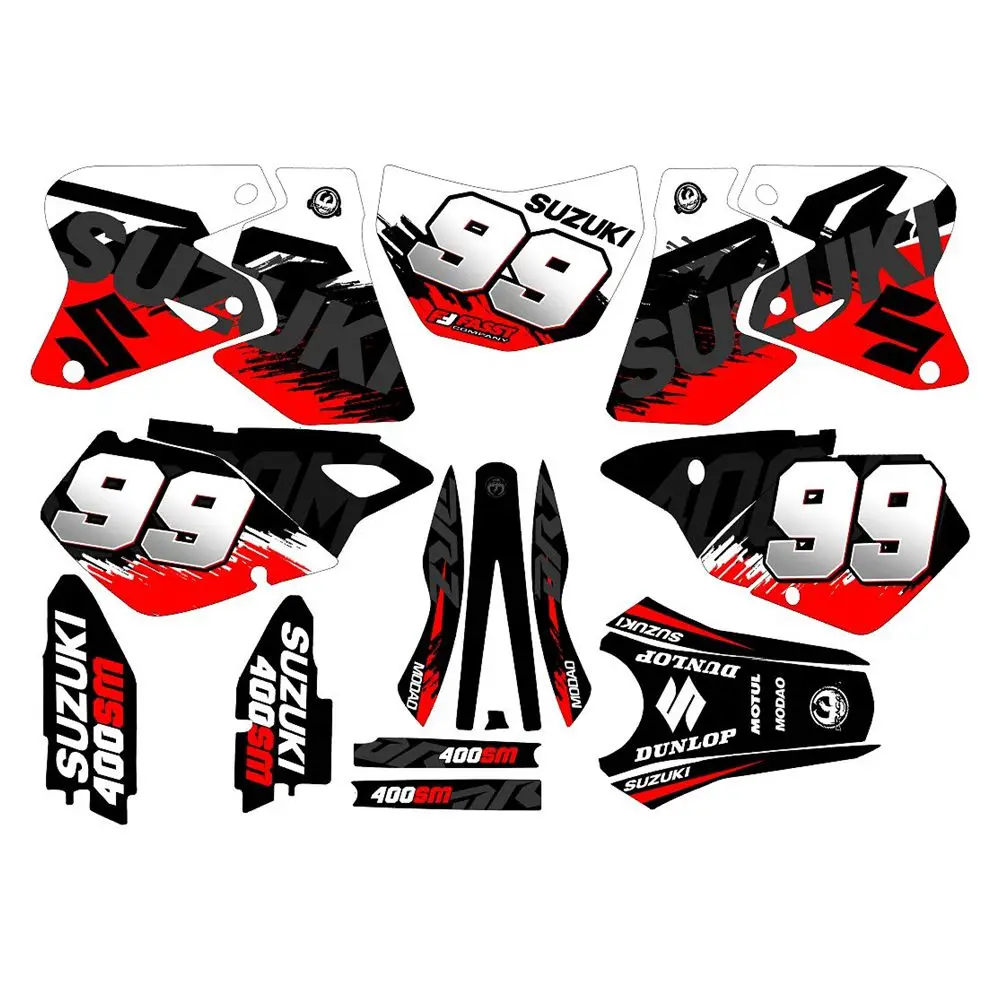

New Full Graphics Decals Stickers Custom Number Name 3M Bright Matte Stickers Waterproof For SUZUKI DRZ400SM