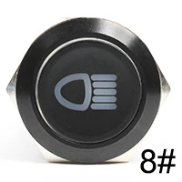 16 мм Алюминиевый металлический светодиодный логотип фиксированный переключатель кнопки настраиваемый автомобильный динамик рожок buttonswitch Momenary/latching - Цвет: 8