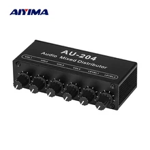 AIYIMA Stereo headphone Mixer Distributor for headphone External Power AMP Volume independent control DC5 19V 2 inputs 4 outputs