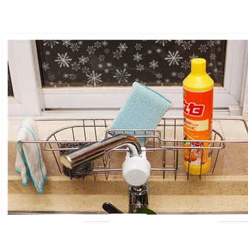 

Stainless Steel Kitchen Faucet Sink Storage Hanging Rack Rack Drain Basket Shelf