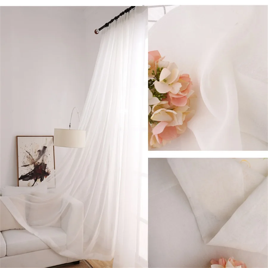 Tiyana Зеленый завод вышитые белые шторы для гостиной Roomg Кухня Tende Лен спальня Cortinas para la sala M177X