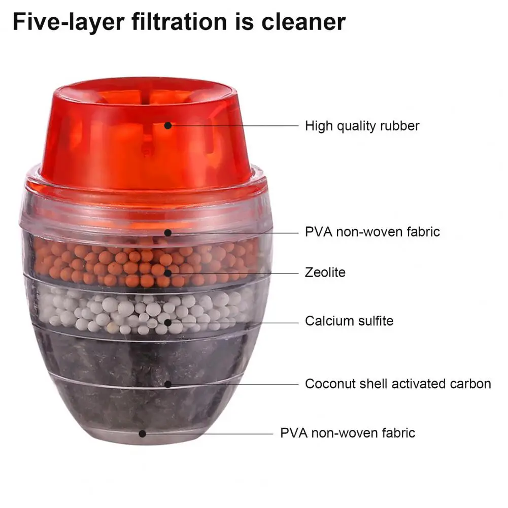 5-Stage Faucet Water Filter Purifier Leak-proof Stone Water Saving Tap Filter Kitchen Faucet Accessory