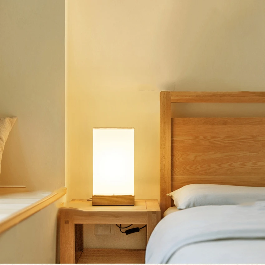 Nordic Стекло светодиодный настольная лампа современной плотной древесины настольные лампы для спальни светильники прикроватных тумбочек для чтения, обучения домашний декоративный стол свет
