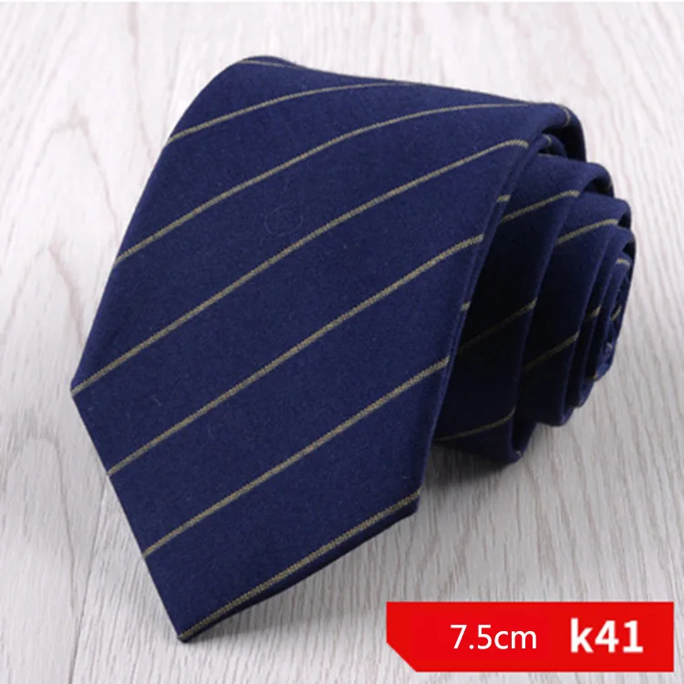 7 см или 7,5 см тонкий мужской костюм хлопок галстук зеленый синий плед полосатый галстук для мужчин Бизнес Свадьба Для худой шеи галстуки аксессуары - Цвет: K41