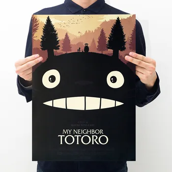 

Anime Totoro E retro kraft paper poster home bedroom decoration painting wall sticker room picture paper painting