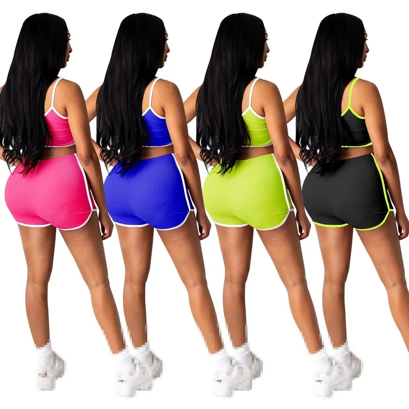 Женский комплект 2 шт. из двух предметов женский спортивный костюм укороченный