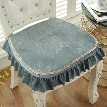 

Newly European Vintage Style Chair Cushion With Lace Quality Removable Foam Filling Seat Cushion 43*45cm Coussin With Strap
