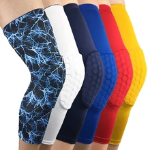1 шт. дышащие спортивные футбольные баскетбольные наколенники сотовые наколенники голени компрессионные Наколенники Защита