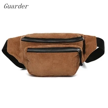Guarder, новая женская сумка, модная сумка, Женская однотонная Вельветовая нагрудная сумка, полоска с надписью, сумка для женщин, повседневные поясные сумки GUA0015