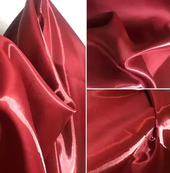 

Red bright crystal silk sexy slip thick fabric dress suit pants dress sewing machine patch textiles diy polyester fabric C845