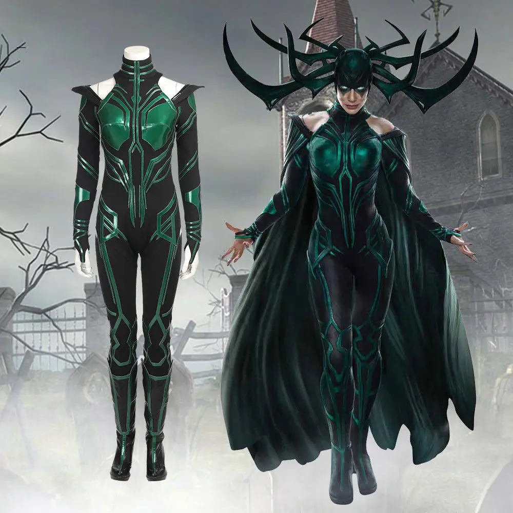 Хеллоуин Тор Ragnarok Hela косплей костюм наряд плащ-комбинезон сапоги обувь |