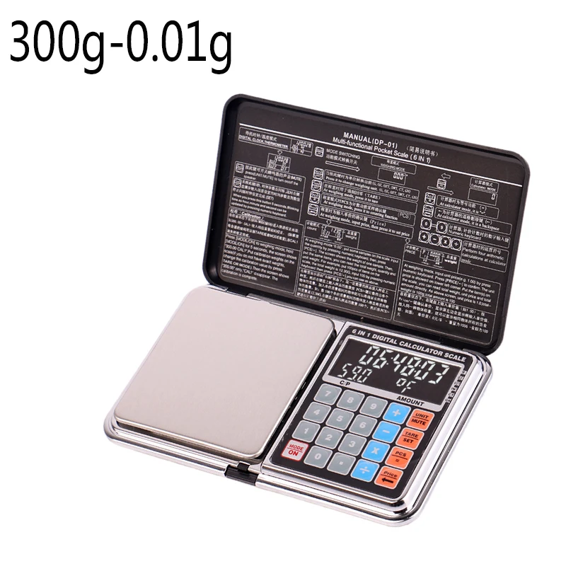 6 в 1 цифровой автоматический расчет весы многофункциональные Карманные электронные весы 100/200/300/500/1000g 0,01/0,1 г ювелирные весы баланс веса - Цвет: 300g-0.01g