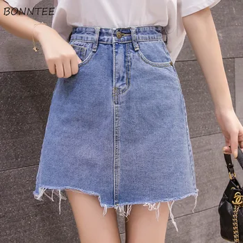 

Skirts Women Elegant All-match Ulzzang Kawaii Summer New High-waist Slim Simple A-Line Solid Womens Mini Skirt Chic Casual Soft