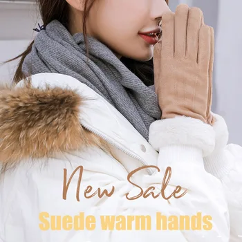 

1 Pair Skiing Gloves Women Autumn Winter Warm Touching Screen Fleece Lined Thickened Outdoor Sports Gloves XR-Hot