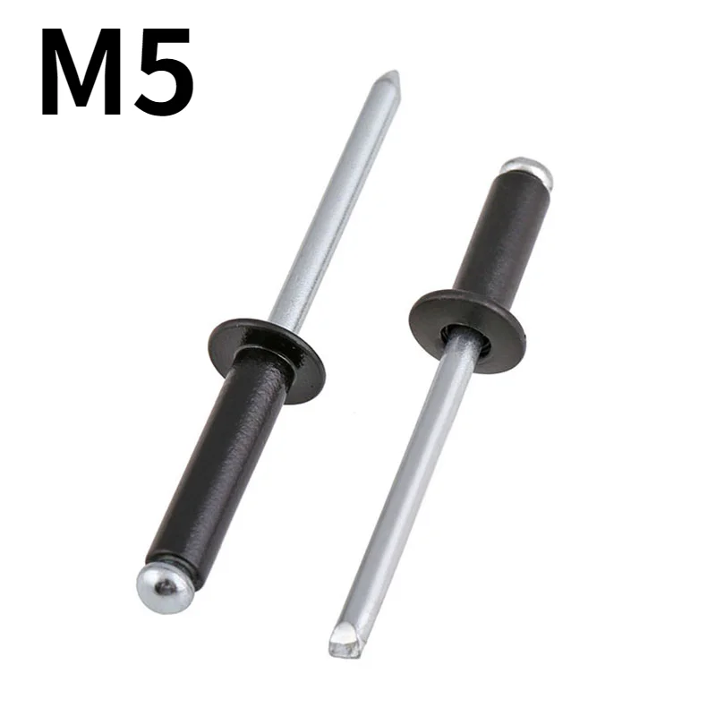 M5 Black Countersunk Head Blind Rivets Open Round Head Aluminum Rivets
