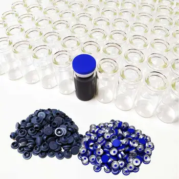

100pcs 10ml Clear Glass Vial With Flip Off Caps & Stopper Small Bottles Experimental Test Liquid Containers Wishing Bottles