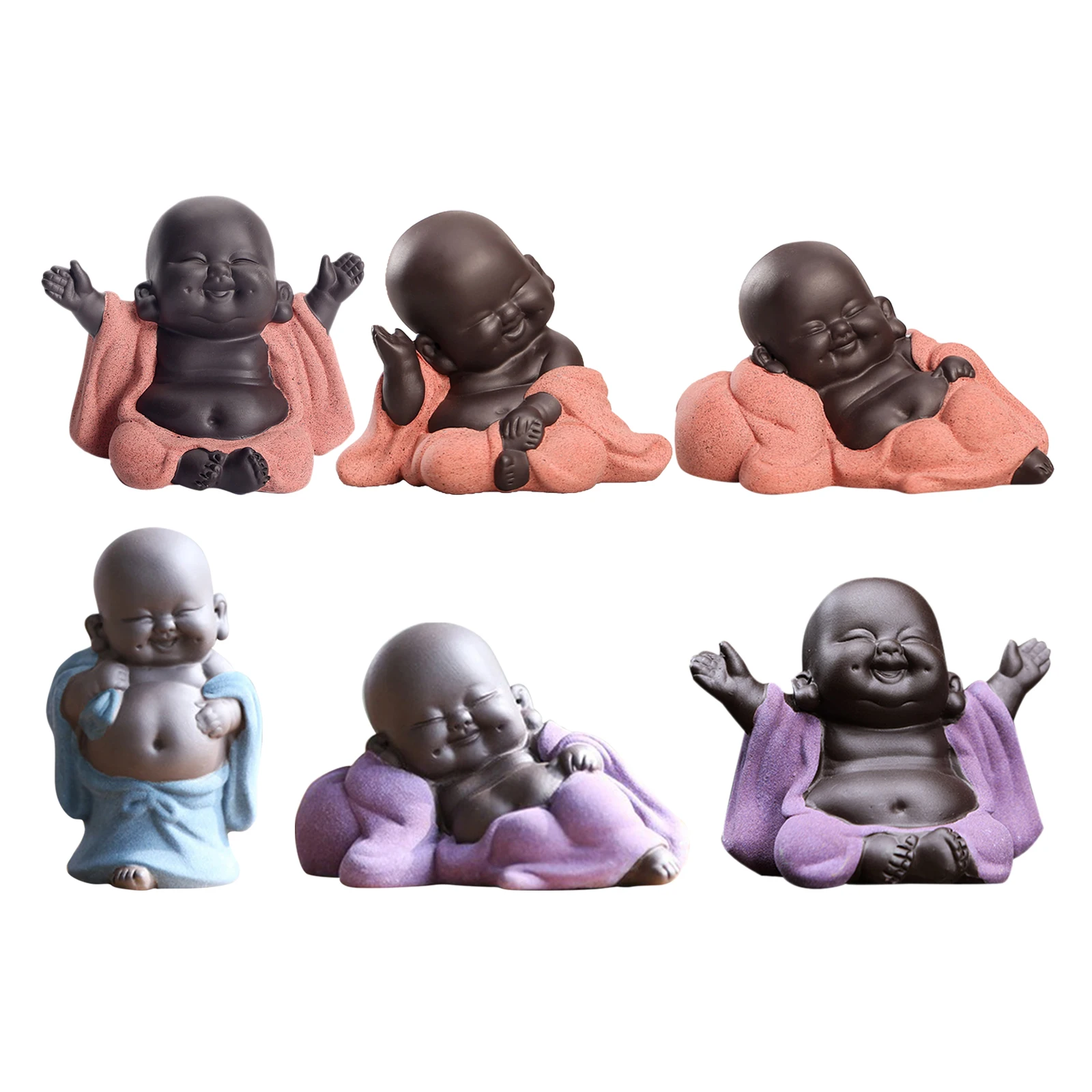 Ceramic Little Baby Monk Happy Buddha Statue Figurine Ornaments Dolls Arts | Дом и сад