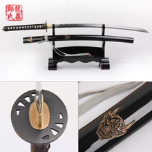 Katana Sword for Kill Bill Japanese Samurai Swords 1045 Carbon steel Real Blade Black sheath Pattern Decorative