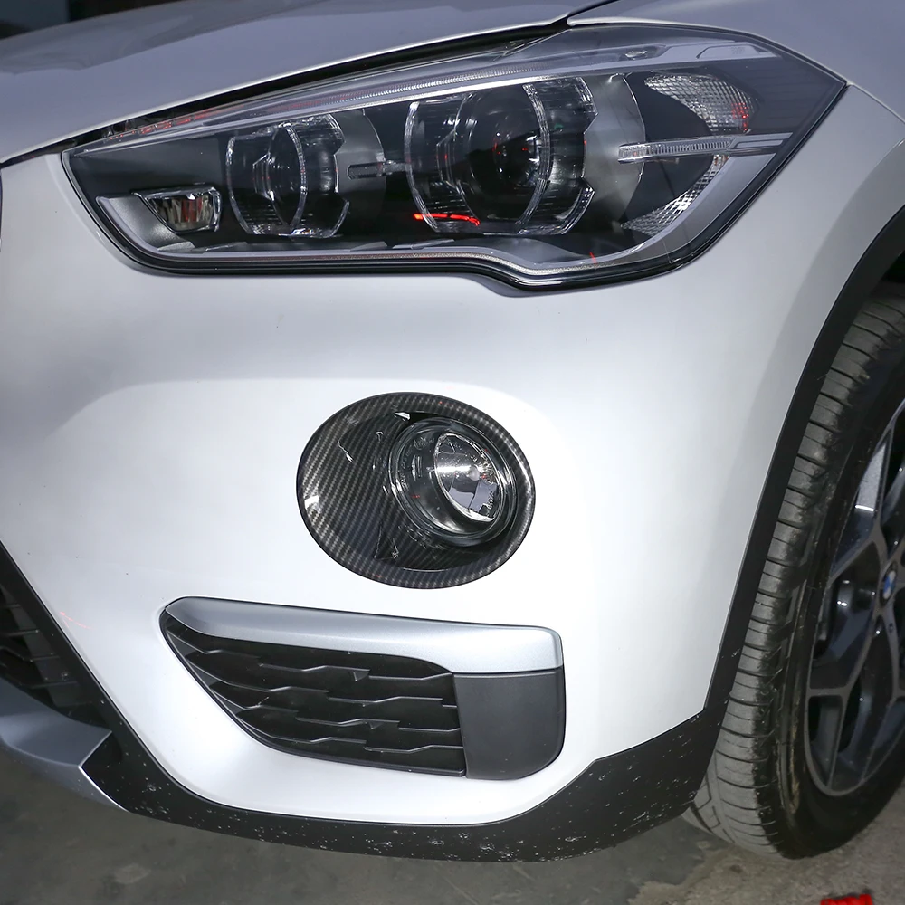 2 шт. для BMW X1 F48 2016 2018 углеродное волокно ABS Хром Передняя противотуманная фара