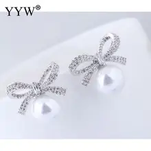 Латунные серьги-гвоздики, новинка, известный модный бренд, с кубическим цирконием, жемчуг, нержавеющая сталь, штырь для девушек, подарки