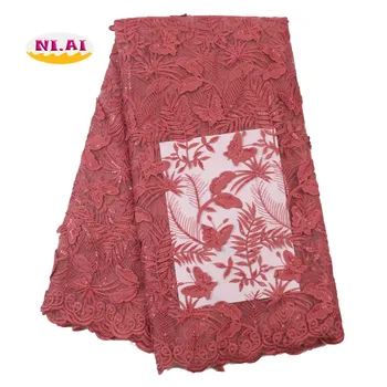 

NIAI Onion French Lace Fabric African Tulle Lace Fabric 2020 High Quality Nigerian Lace Fabric For Wedding Party XY3101B-2