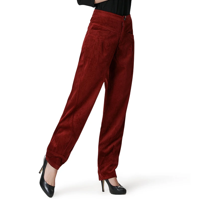 Online 2019 autumn and winter new loose loose velvet pants high waist large size pants casual trousers