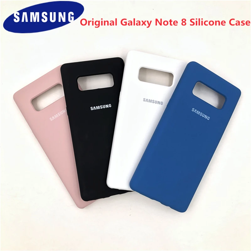 

Original Samsung Galaxy Note 8 Silicone Case Silky Soft-Touch Back Protective Phone Cover For Note8 with logo & Side Button
