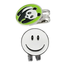 2 шт. Панда и улыбка лицо мяч для гольфа маркер с магнит, заколка на шляпу