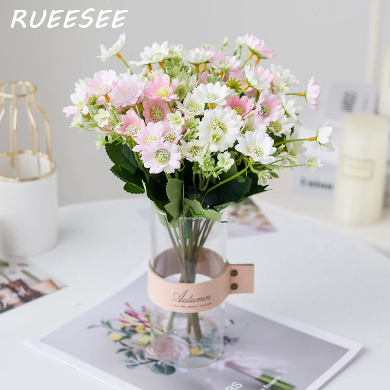 Artificial Flowers Daisy Long Branch Bouquet for Home Wedding Garden Decoration DIY Bridal Silk Fake Flower Accessories | Дом и сад