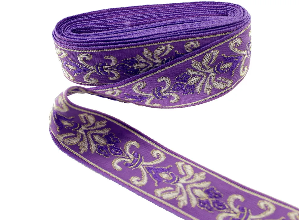 purple 5 ярдов/лот ширина 3 см кружева Национальная вышивка копье цветы лямки DIY ручной работы ленты декоративные аксессуары для ткани - Цвет: purple