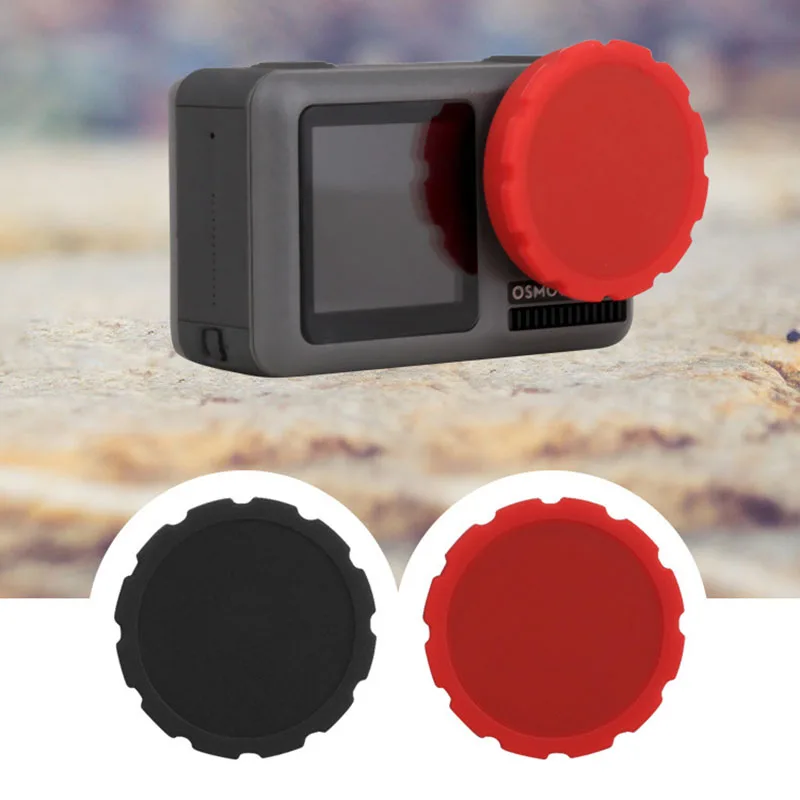 Set Soft Silicone Rubber Frame Protective Case+ Lens Cap+ Adjustable Wrist Strap For Gopro OSMO ACTION Camera Accessory