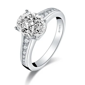 

YF2416marriage engagement ringS925 silver Europe and America 3 carat oval main stone wedding ring ring SONA