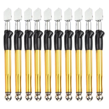 

10Pcs Golden Glass Cutter Set Carbide Straight Head Glass Cutter Cutting Tool Used for Tiles Mirror Stained Glass
