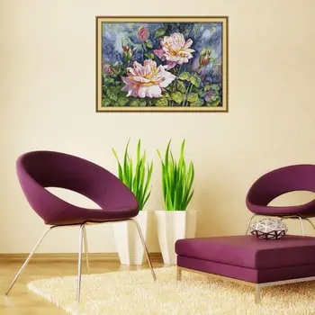 

Rose Flower DIY Handmade Needlework Counted 14CT Printed Cross Stitch Embroidery Kit Set Home Decoration Q6PE