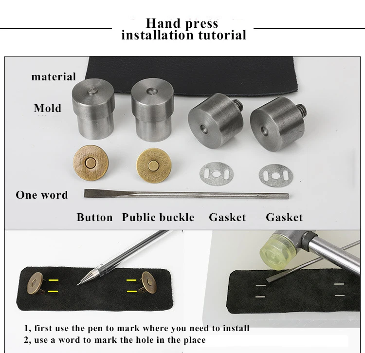10 Stück/Packung, 10–18 mm, dünne Magnetknöpfe, Taschen, Magnet, automatische Adsorptionsschnalle, Metallknöpfe, Druckknöpfe, Geldbörsenknöpfe – Detail 9