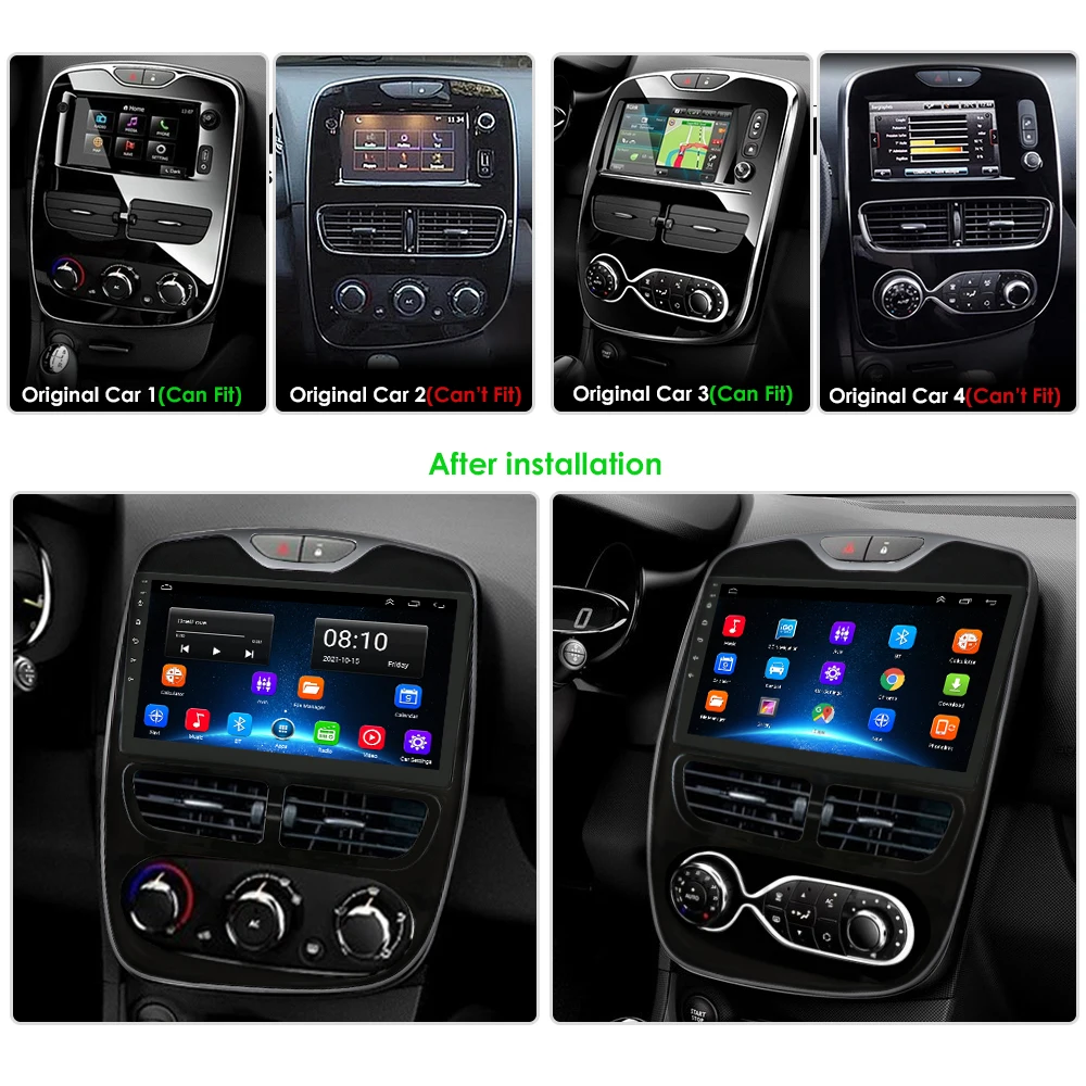 Android 10 2Din Car Radio GPS For RENAULT Clio 3 4 2012- Autoradio Multimedia 10.1 INCH Stereo Video Audio Player Navigation