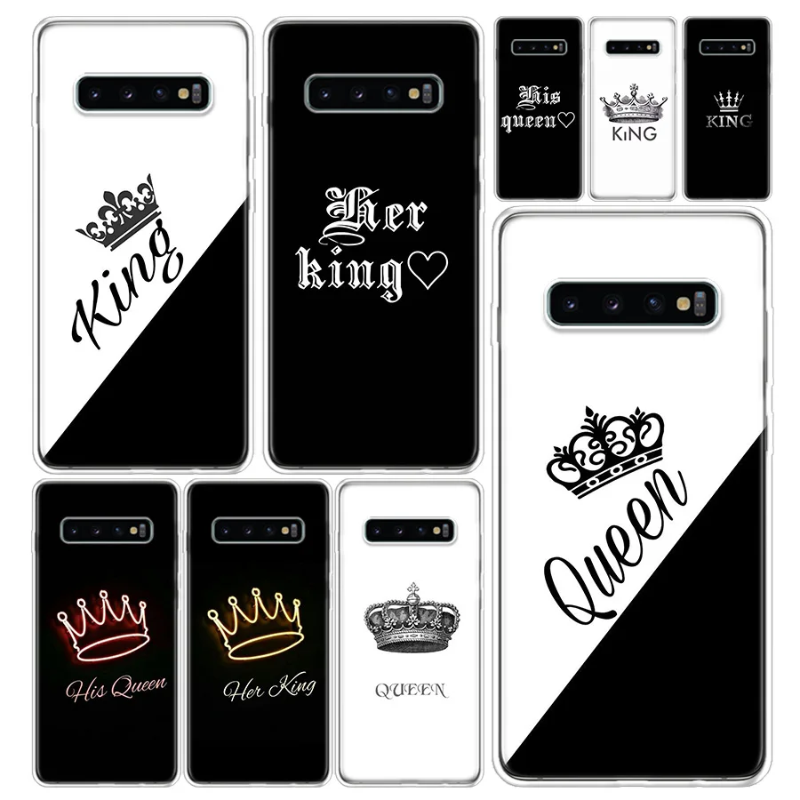 King Queen для влюбленной пары семьи телефона чехол с отверстием экрана Samsung Galaxy A51 A71