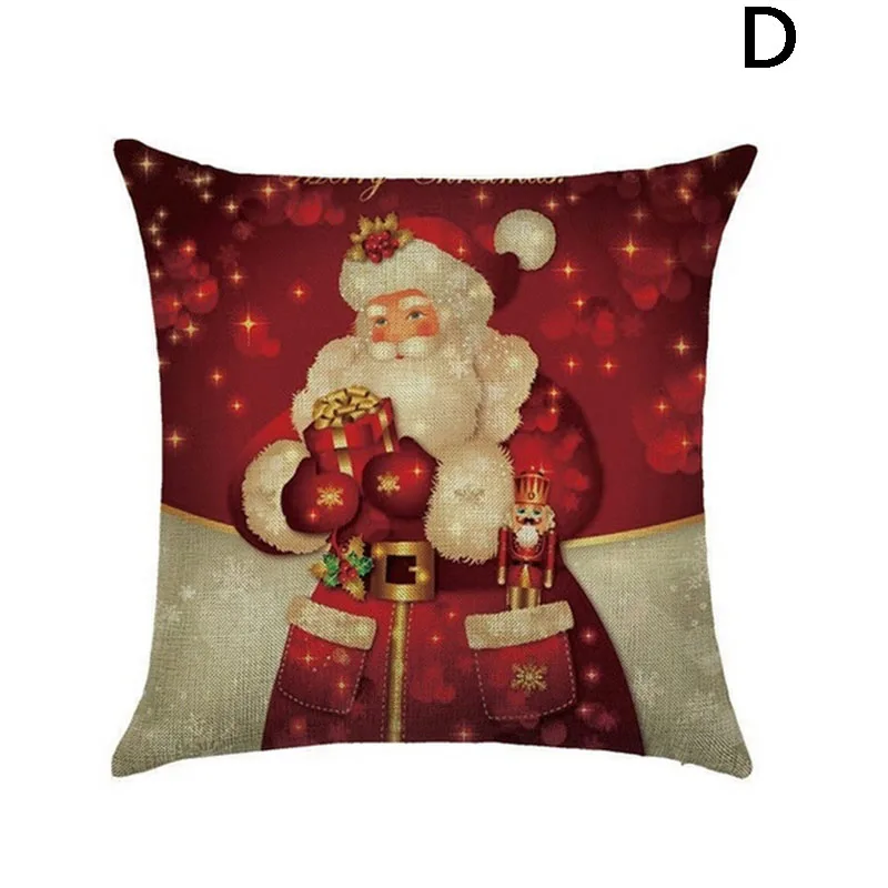 Лидер продаж, квадратный льняной чехол для подушки с изображением Санта-Клауса, рождественской елки, чехол для подушки, Рождественский, домашний, декоративный, TI99 - Color: D