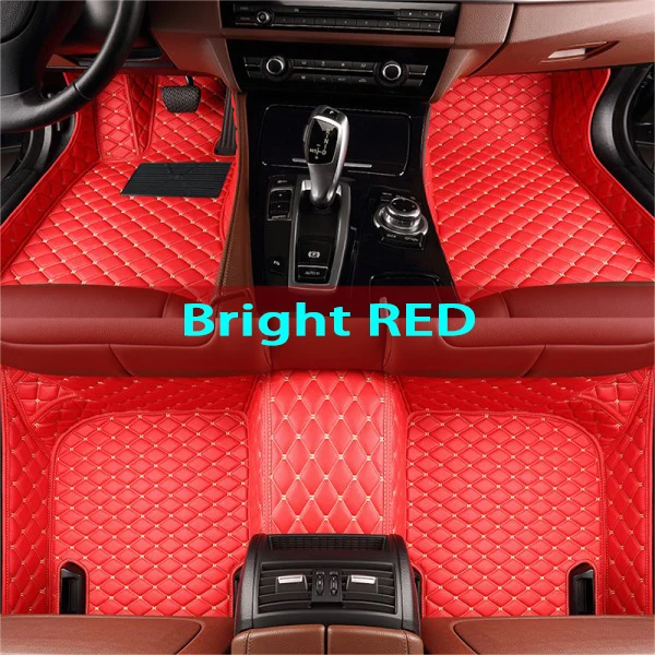 Автомобильные коврики для hyundai ix25 ix35 Elantra для Santa Fe Sonata Solaris Veloster водонепроницаемый кожаный ковер вкладыши - Название цвета: Bright Red