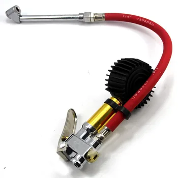 

Metal + Rubber + Plastic 1/4inch NPT Air Tire Pressure Filler Inflator Gauge Air Compressor Hose 0-220PSI