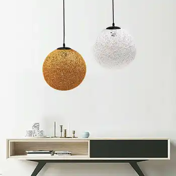 

2 Colors Modern Natural Rattan Pendant Lamp 40cm Home Cafe Bar Indoor Lighting Fixture Lampshade Room Home Decoration 220V 40cm