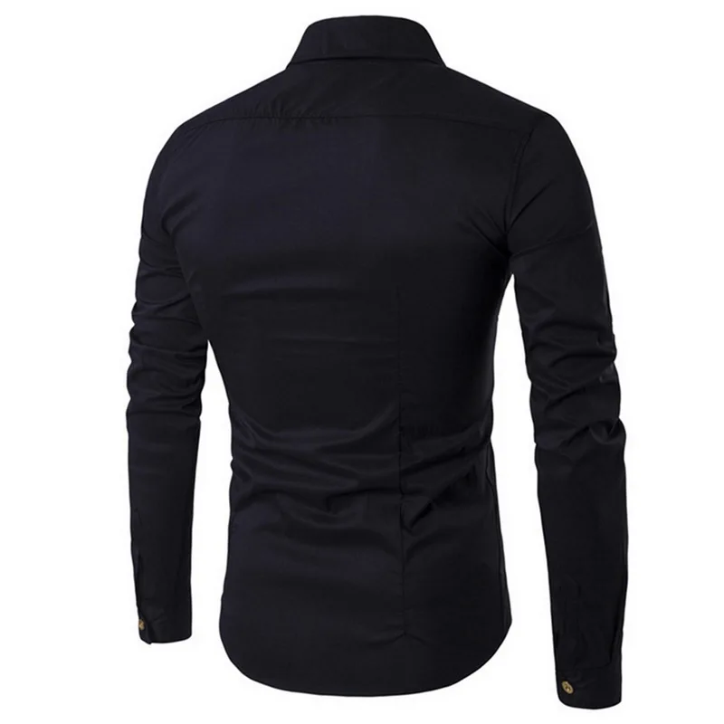 Тонкие рубашки, мужские рубашки на пуговицах, рубашки и блузки, Chemise Homme, необычные мужские рубашки, одноцветные, Camisas Masculina, двубортный топ