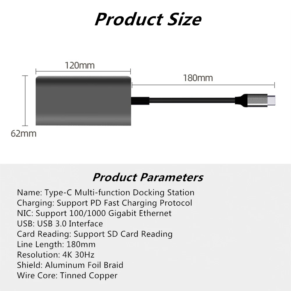 Тип с разъемами типа C и Rj45 4K HDMI VGA с 2 портами(стандарт 3,0 SD слот для карт ридер быстрой зарядки PD 8-в-1 Тип C адаптер док-станции USB хаб для Macbook для huawei