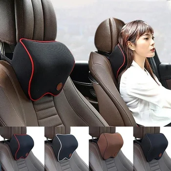 

Car Seat Headrest Pad Memory Foam Travel Head Neck Rest Cushion Auto Mesh Pillow