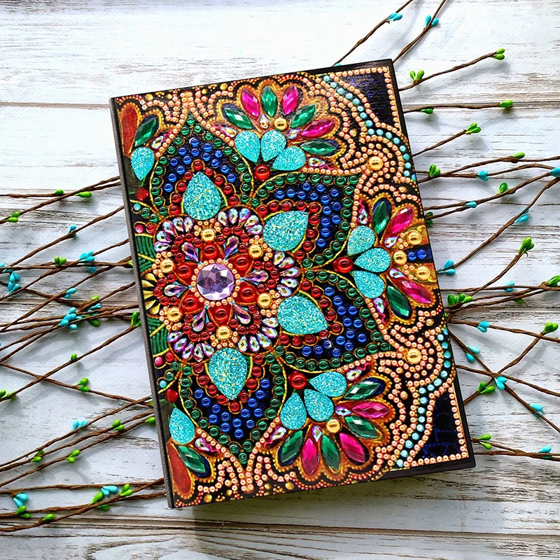 

64 Pages A5 Notebooks 5D DIY Diamond Painting Special Shape Diary Book Diamond Embroidery "Mandala" Rhinestones Decor Gift