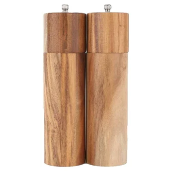 

Wooden Salt and Pepper Grinder, Adjustable Manual Salt Grinder, Acacia Wood, Pepper Grinder with Ceramic Core, Suitable for Picn