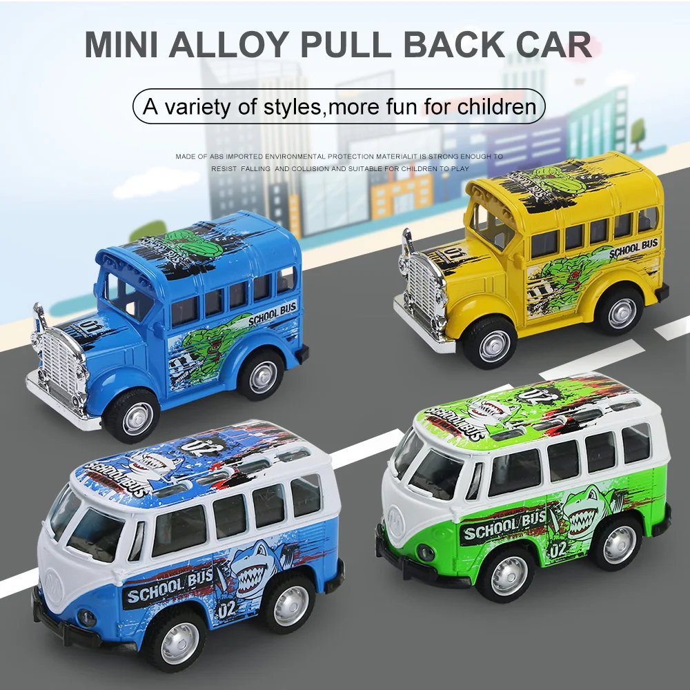 

Fun Mini Alloy Pull Back Bus Car Model Collection Toys Educational Toys for Children Boys Birthday Gift