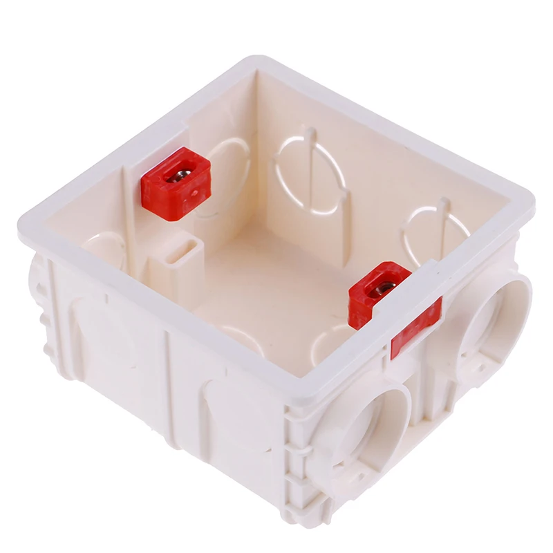 Регулируемая Монтажная коробка внутренняя кассета для 86 Тип переключатель и розетка белый красный белый цвет проводка задняя коробка 86 мм* 83 мм* 50 мм - Цвет: White